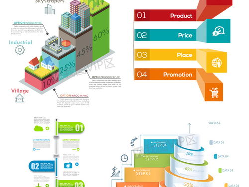 PPT立體信息圖表免扣素材模板 一站式資源與咨詢服務